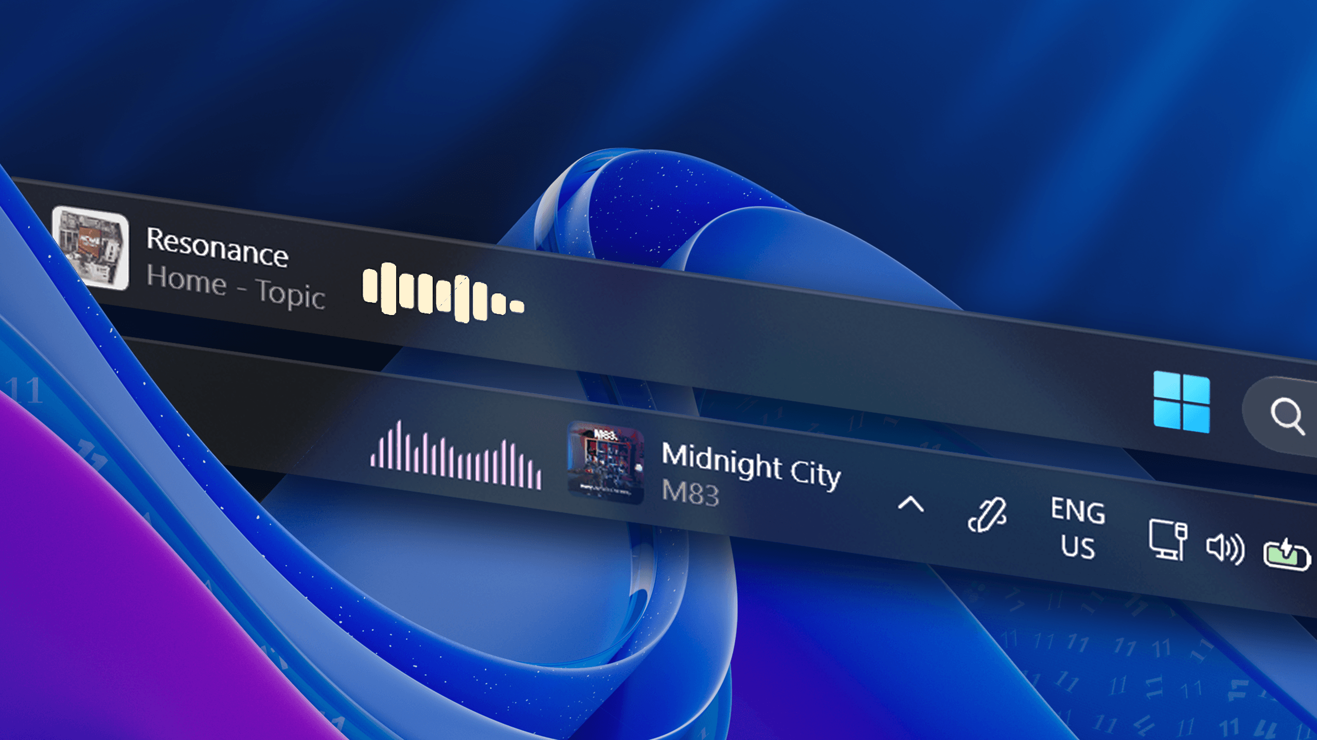 FluentFlyout taskbar media widget
